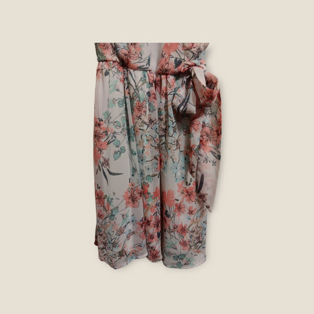 AS U WISH White & Pink Floral Faux Wrap Dress Size S - Picture 4 of 8